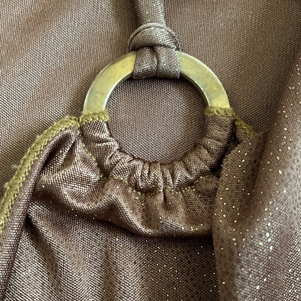 Y2k Express Bronze Shimmer Wrap Blouse - Picture 6 of 6